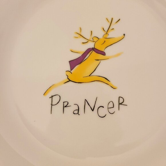Pottery Barn Matching Reindeer Salad Plates/Dinner Plates/Bowls - 12 Pieces - Picture 8 of 11